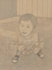 座る