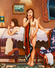 寝室の裸婦