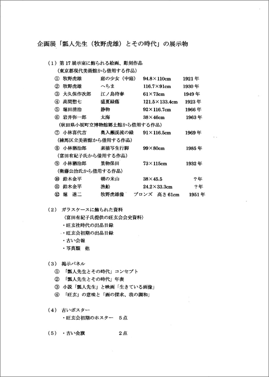 企画展 「瓢人先生とその時代」実施記録